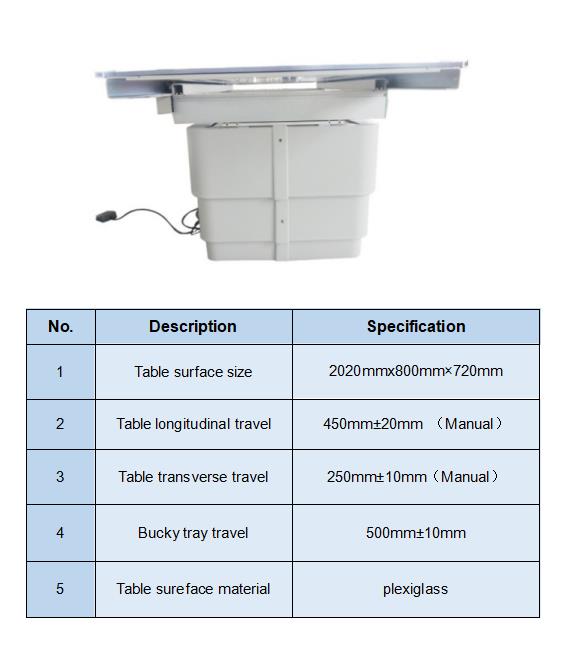Six-Way Floating Radiology Table specification
