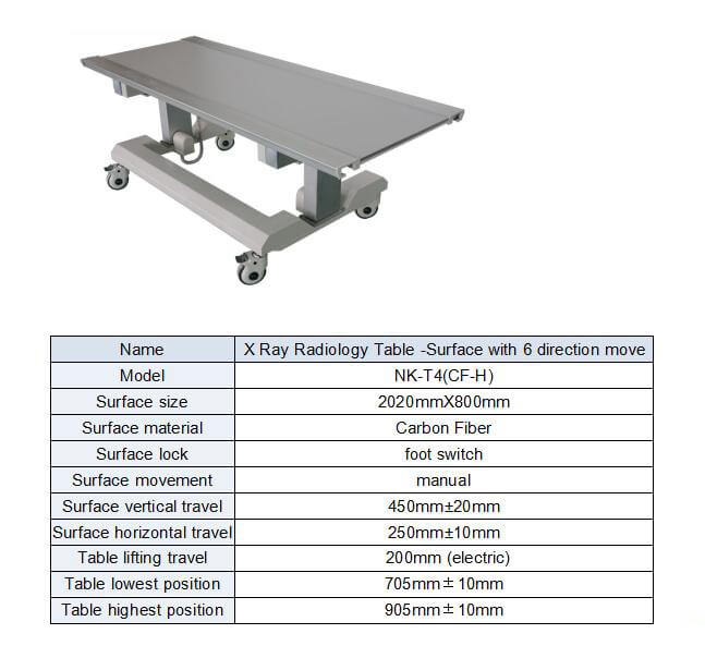 medical floating table for c-arm machine x-ray form