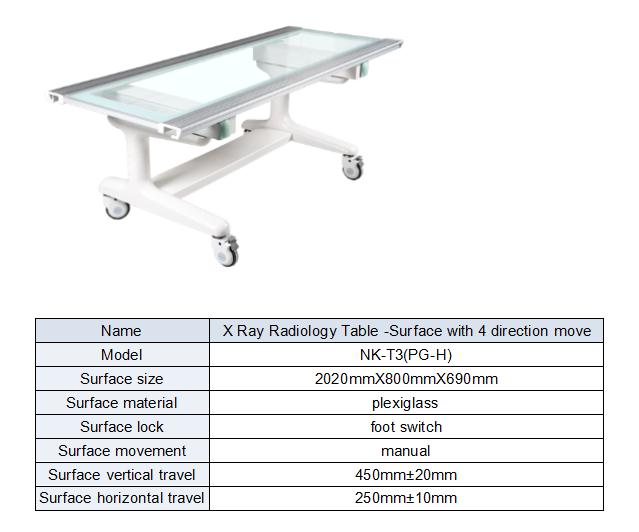 radiology bed x ray for hospital form