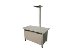 Fixed veterinary X ray table features